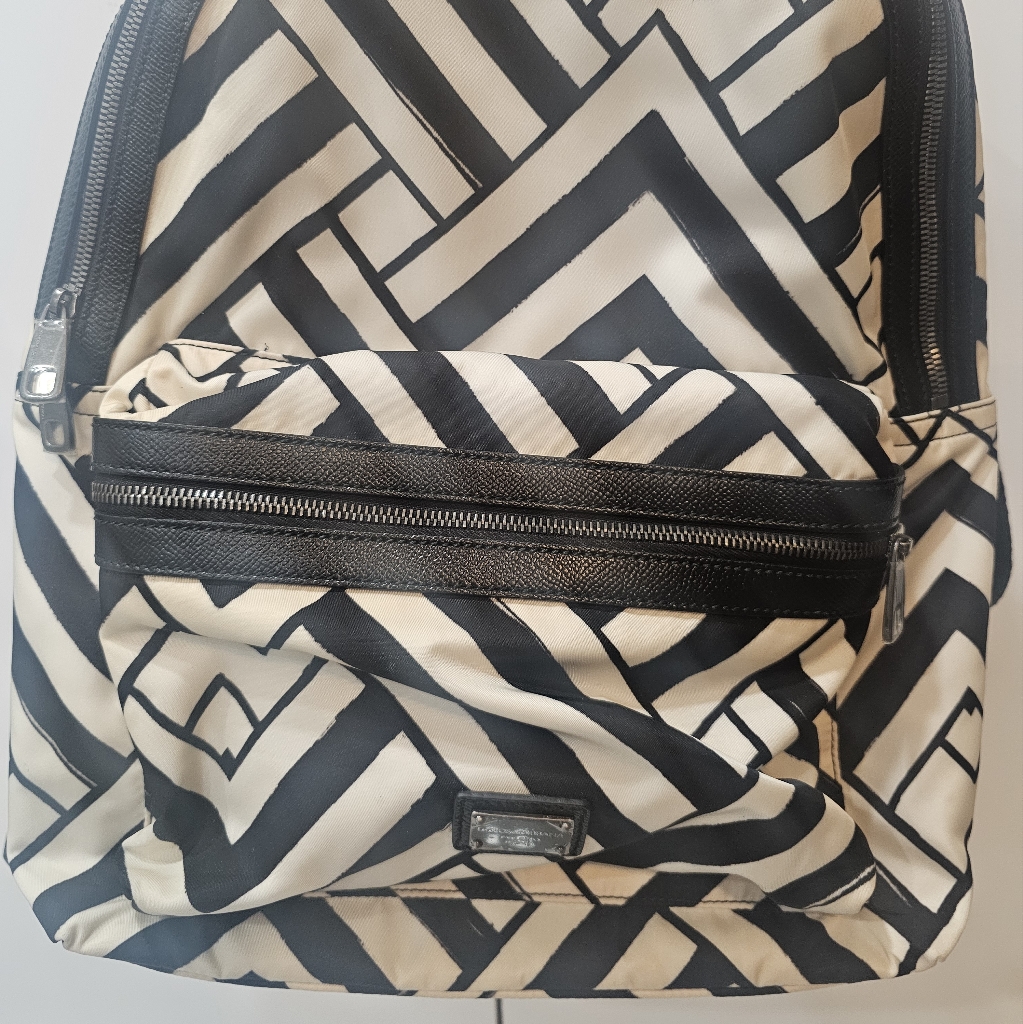 Geometric Black And White Backpack
